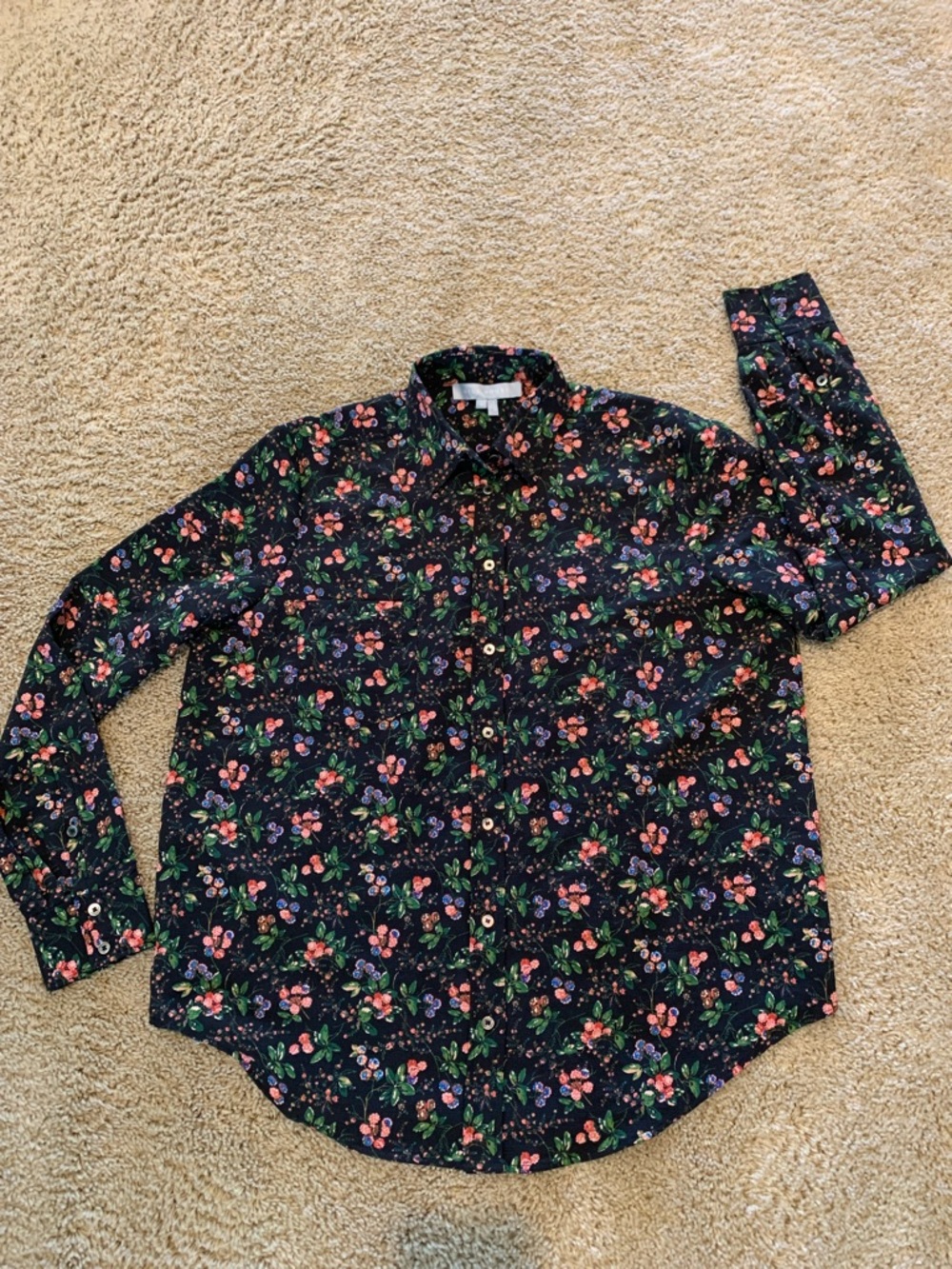 EUC Hill House Women’s The Malone Multi Color Floral Chic Collar Button-Up Shirt - Picture 3 of 11